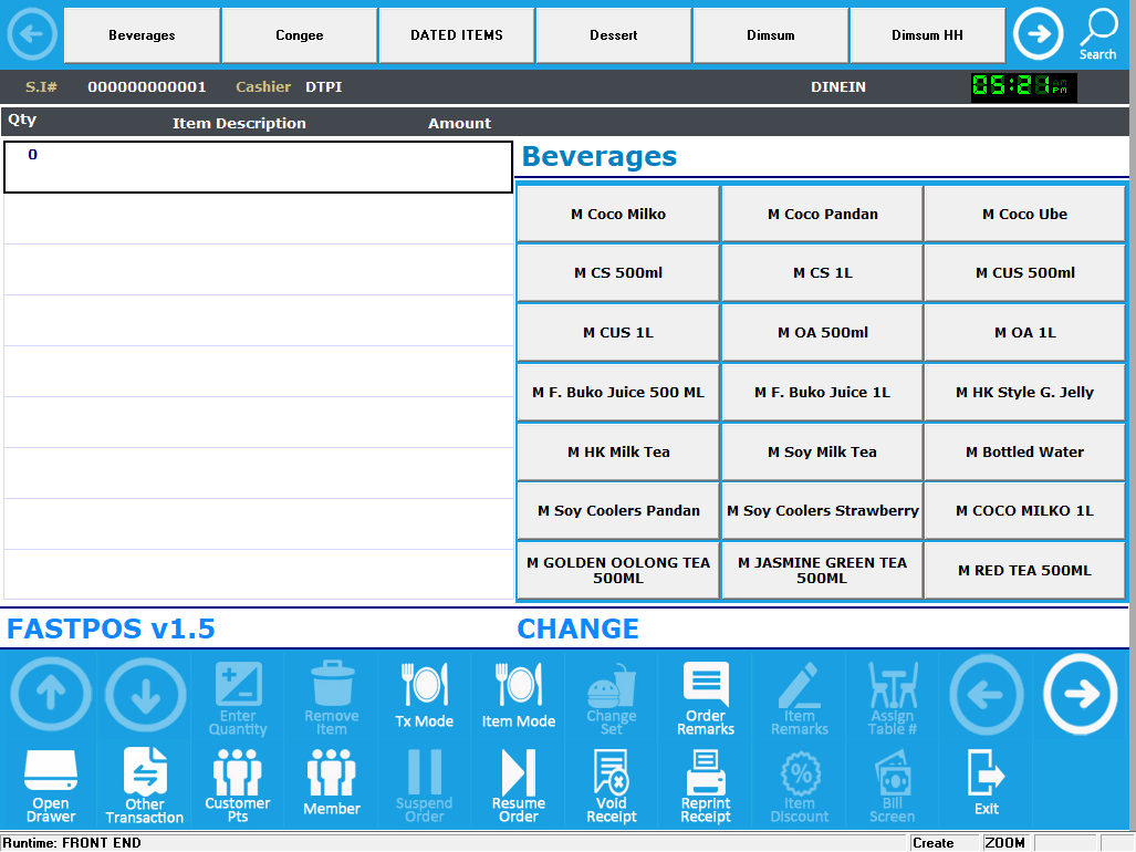 Fast POS Interface